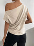 'Ceridwen' Rushed Off Shoulder Blouse - Celes Fashion